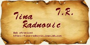 Tina Radnović vizit kartica